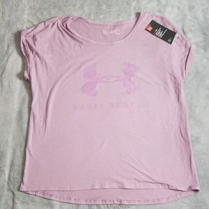 UNDER ARMOUR MAUVE SHORT SLEEVED TEE SHIRT TOP NEW